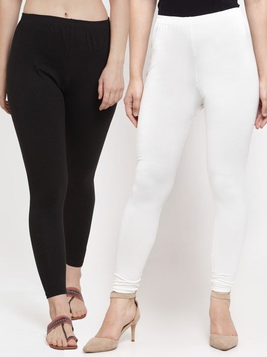(Pack of 2 Tights) white and black Tights Flexible and Stretchable for Women