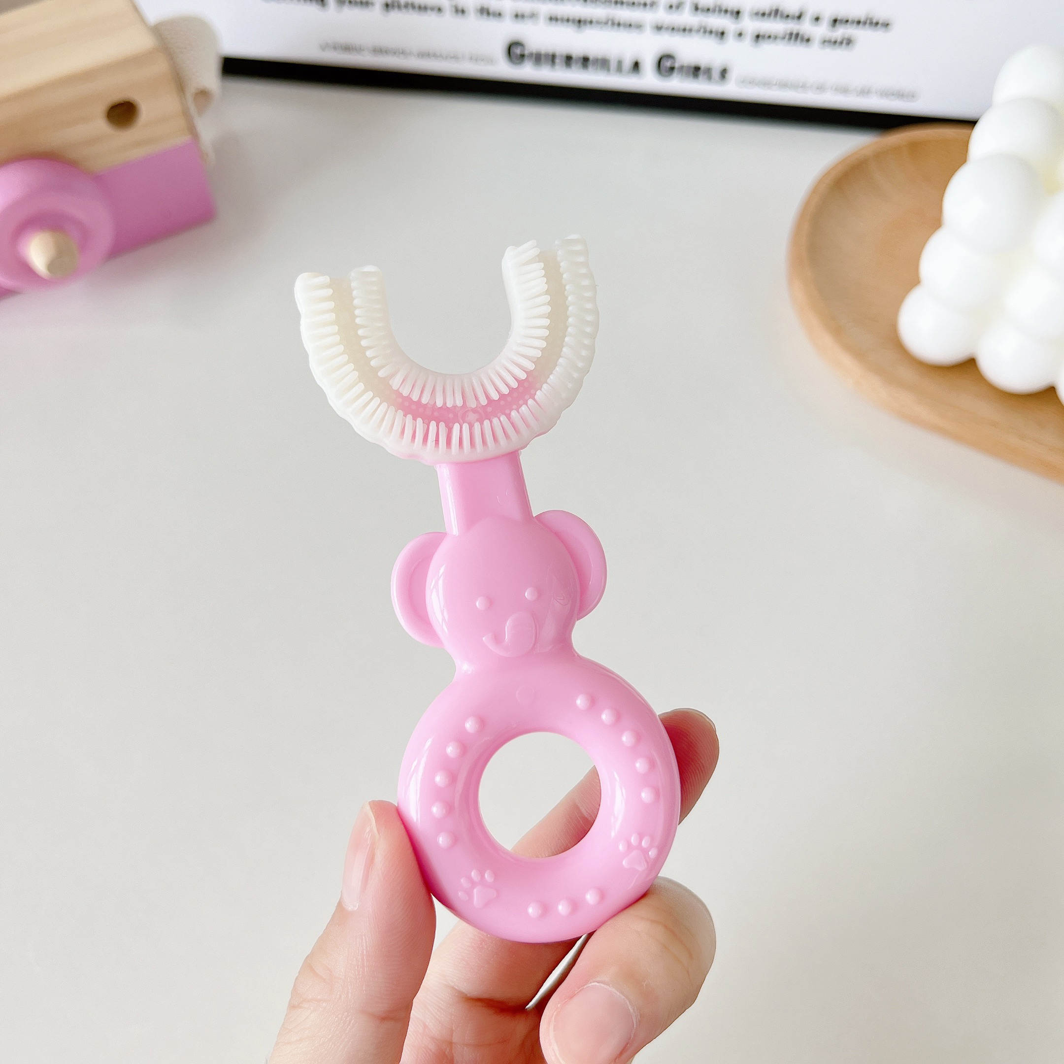 1 PC - 360 Degree U-Shaped Baby Tooth brush Children Child Tooth brush Teeth Brush Silicone Kids Teeth Oral Care Cleaning (random color)