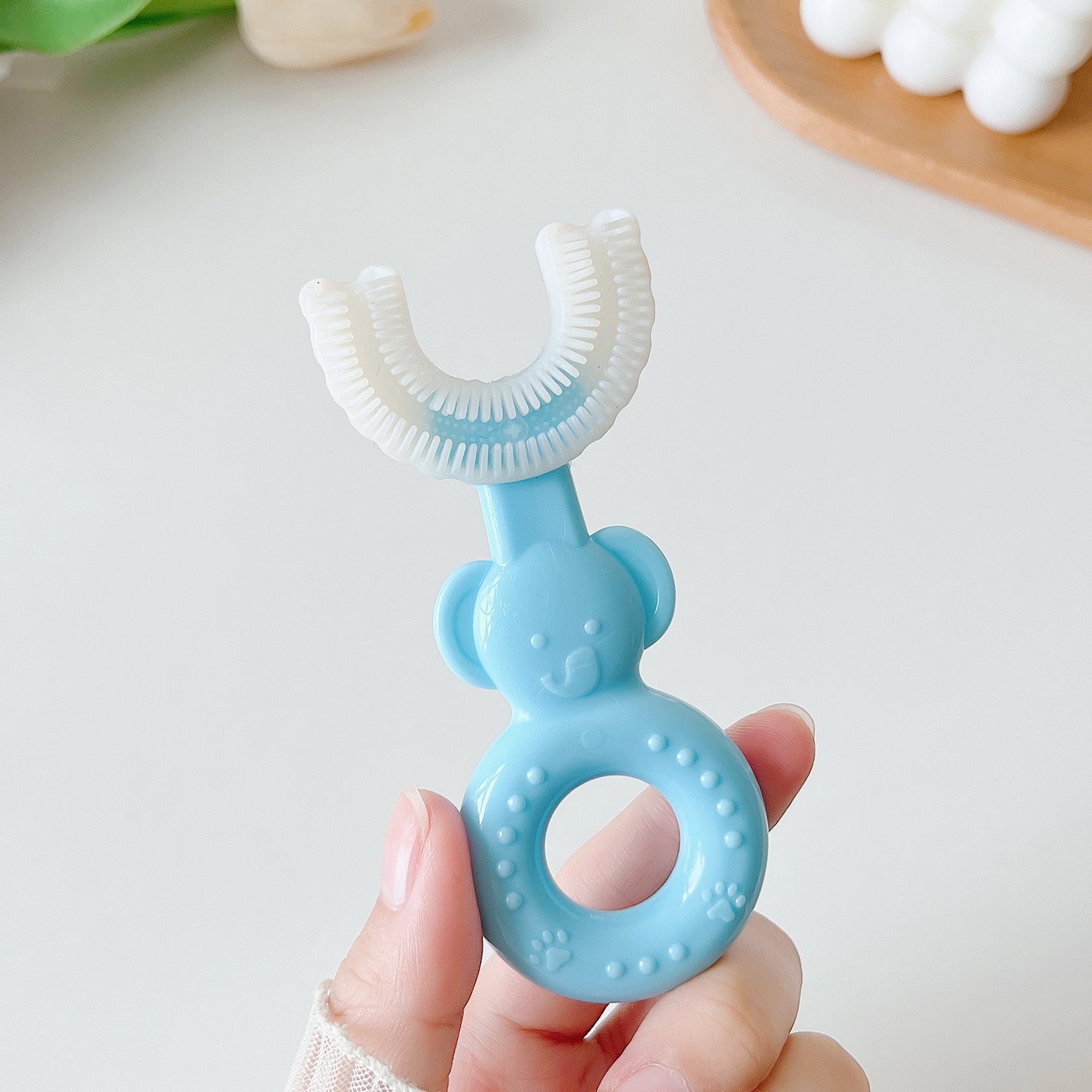 1 PC - 360 Degree U-Shaped Baby Tooth brush Children Child Tooth brush Teeth Brush Silicone Kids Teeth Oral Care Cleaning (random color)