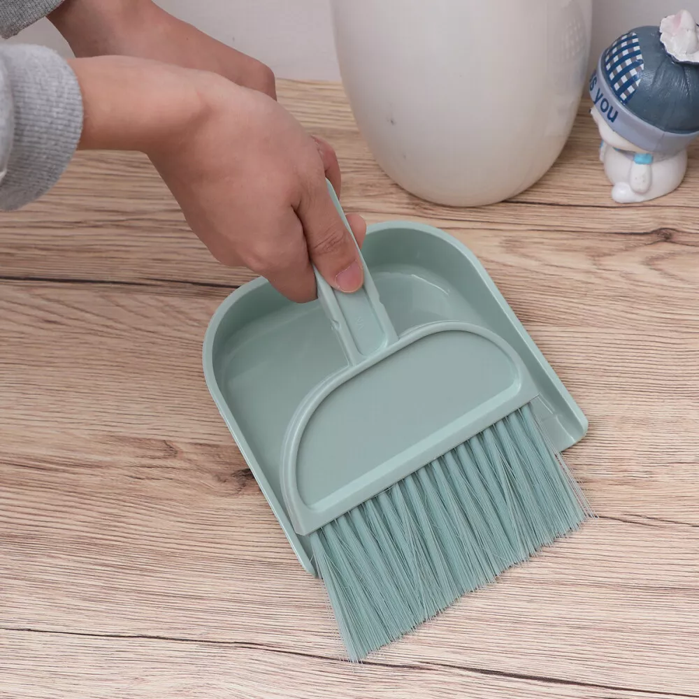 1 Pc Imported Mini Broom & Dustpan Set - Perfect for Desktop Cleaning and Quick Cleanups (Random Color)