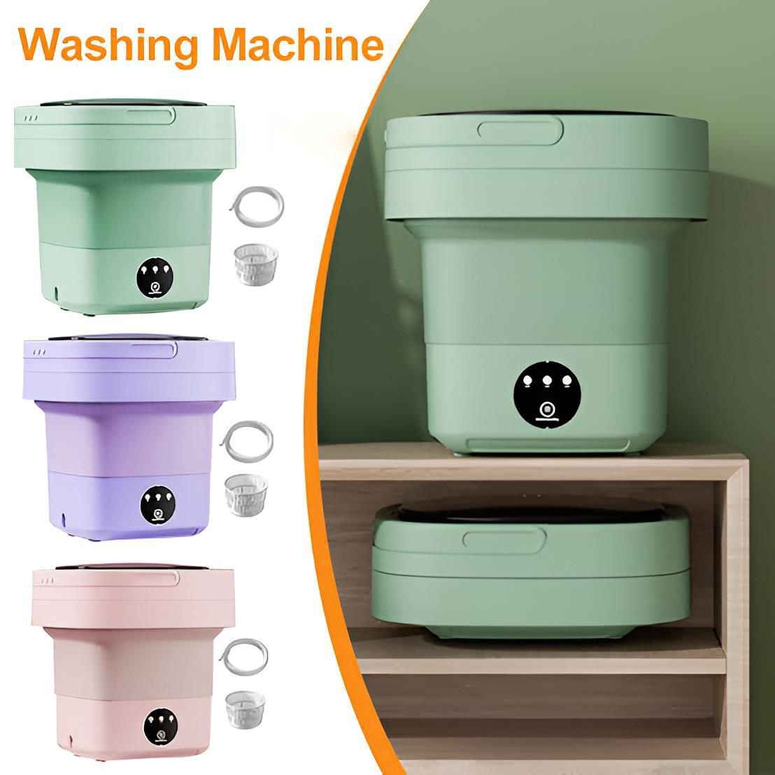 (NW00014) 6.5L Portable Foldable Washing Machine Basket Random Color