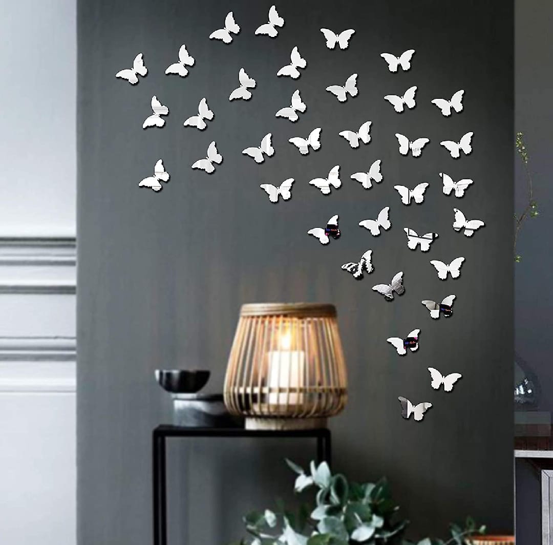 (pack of 30) 3D acrylic Butterfly Wall Decoration Items for Home, Bedrooms Inspire Kids and Look Decent
