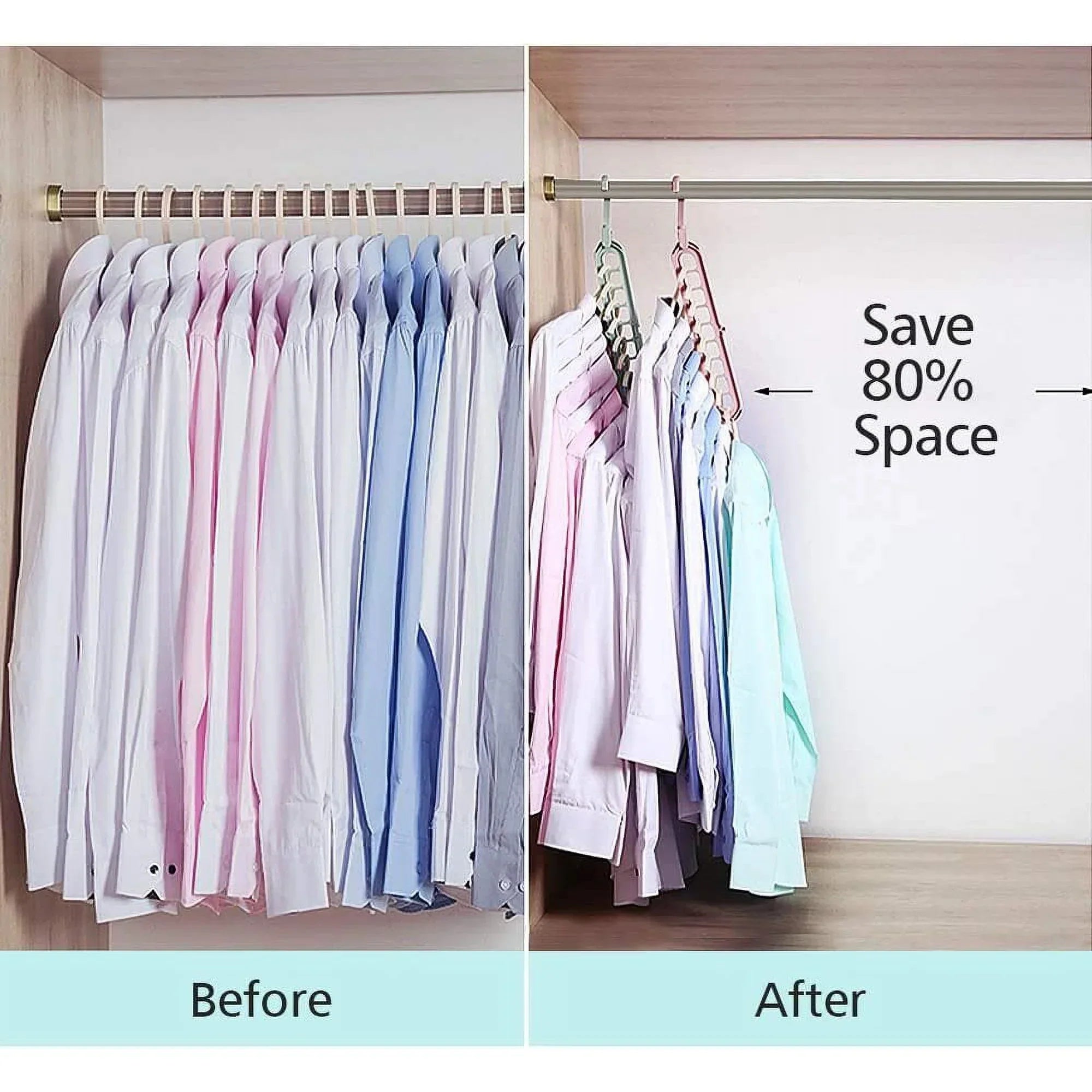 Magic Clothes Hangers, 4 Pack Wardrobe Hangers