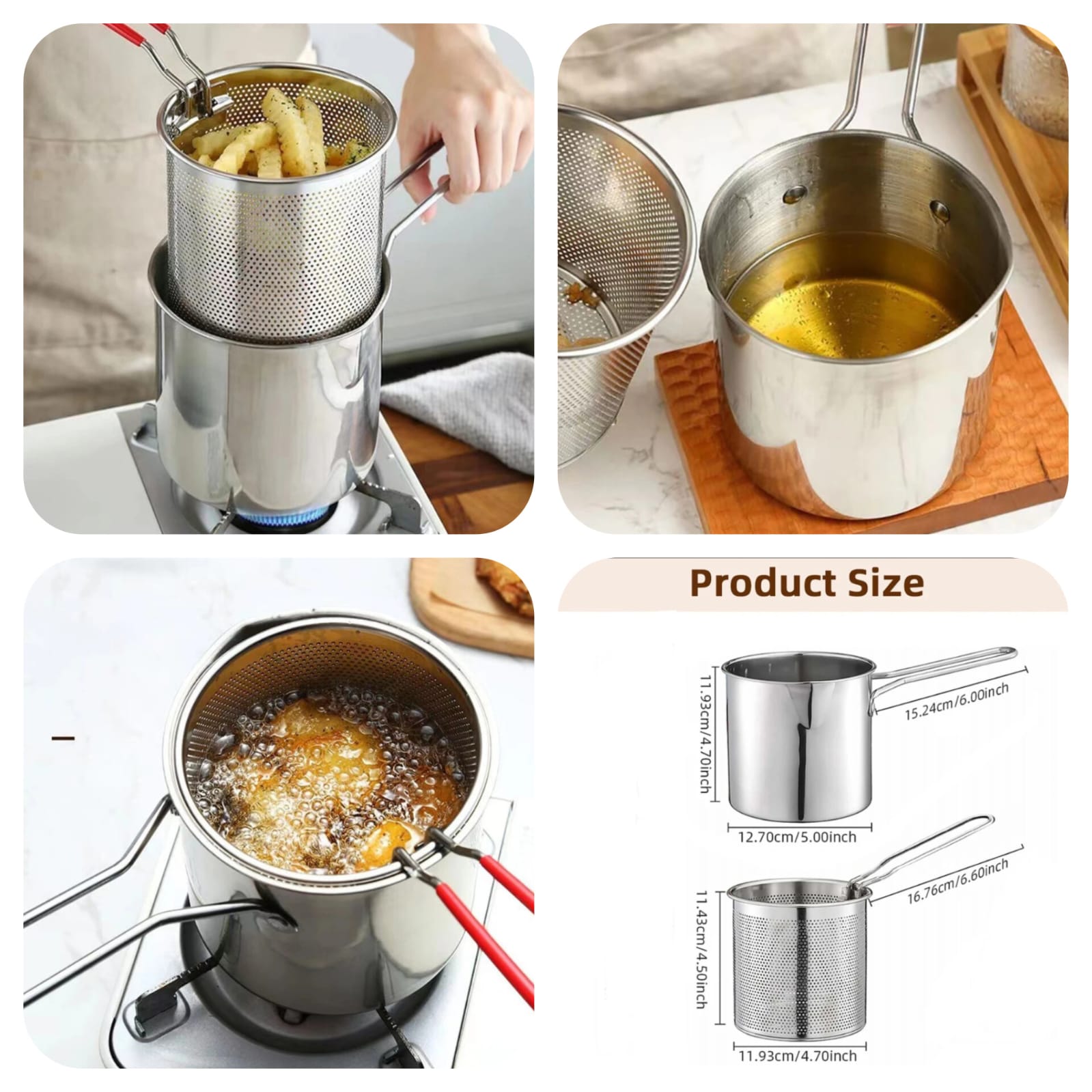Stainless Steel Deep Fryer Frying Pot