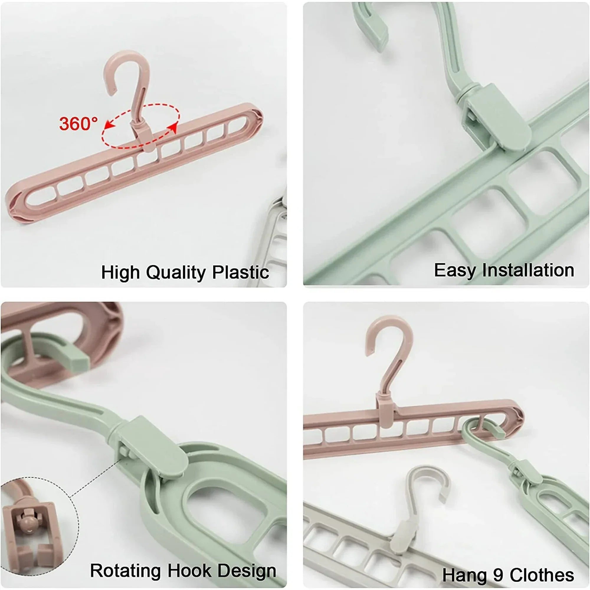 Magic Clothes Hangers, 4 Pack Wardrobe Hangers