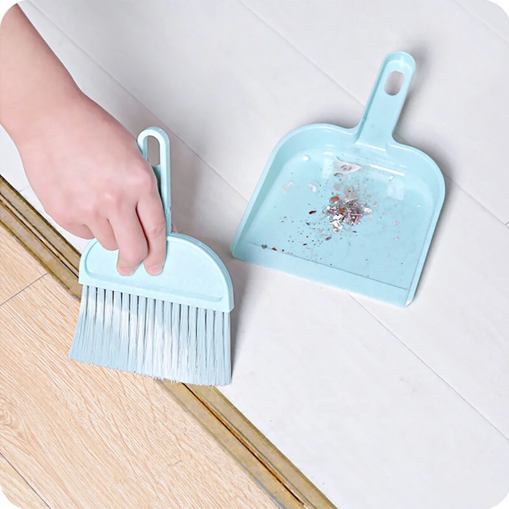 1 Pc Imported Mini Broom &amp; Dustpan Set - Perfect for Desktop Cleaning and Quick Cleanups (Random Color)
