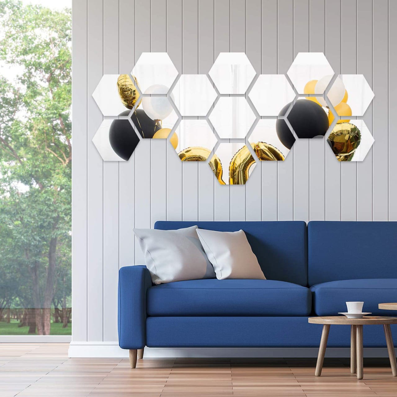(pack of 12)  3d acrylic Hexagon Simple Mirror-Surface Geometric DIY Art Mural for Home Decoration Wall