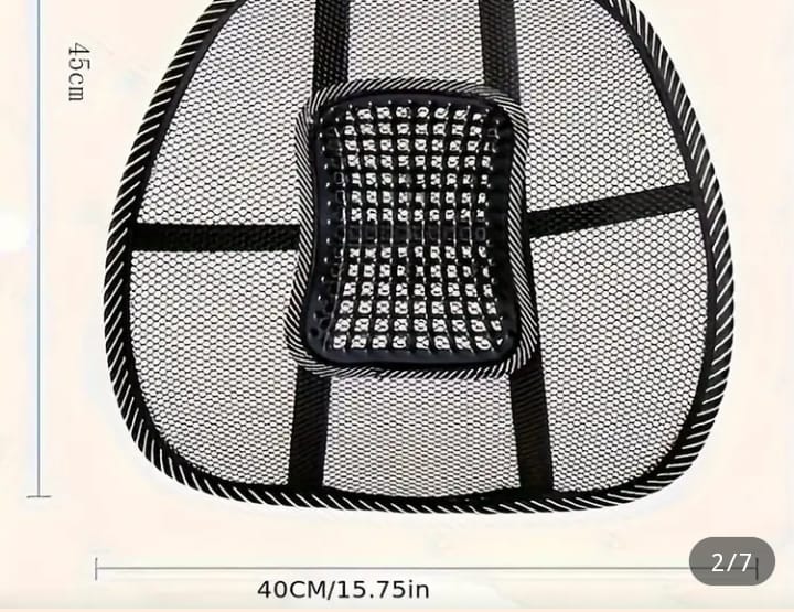 1 piece Lumbar Back Support, Mesh Cushion Backrest for Office Home Car Seat Portable Breathable Work Chair Rest Massage Beads for Lower Body Pain Relief