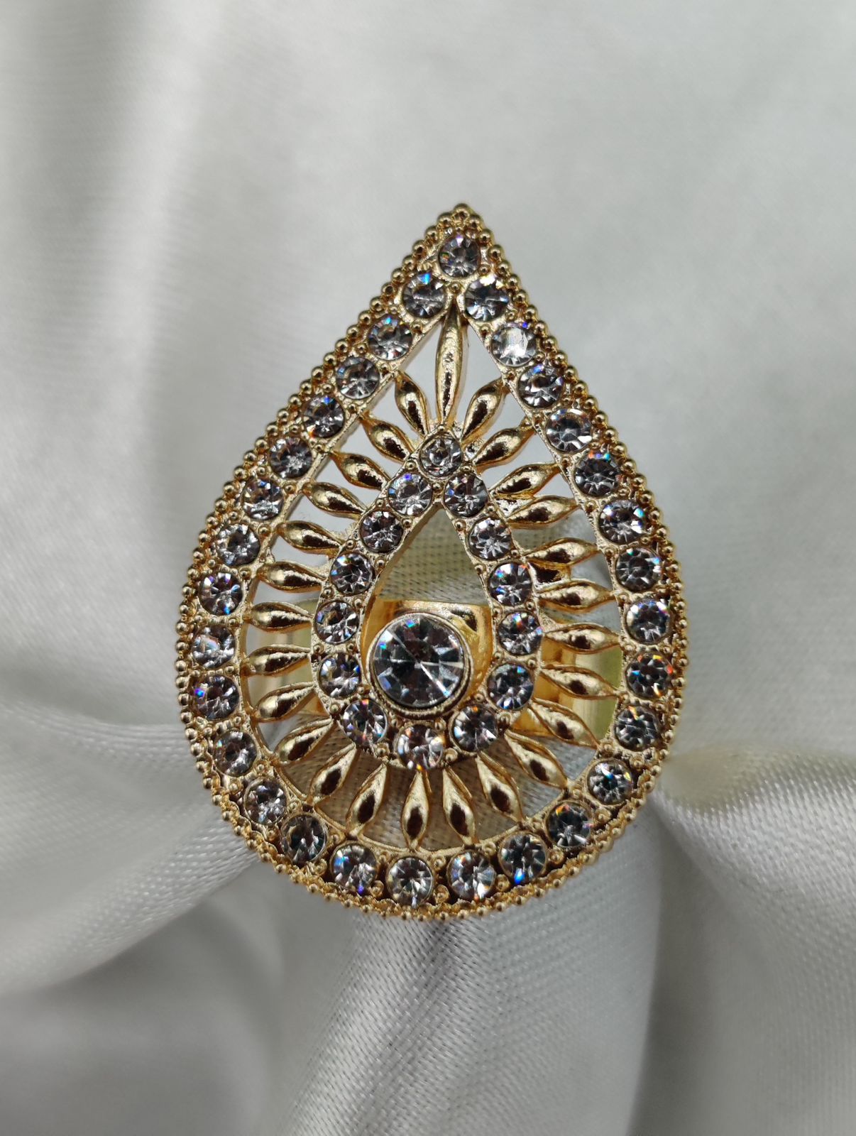1 Piece Import Radiant Teardrop Crystal Embellished Ring | Best Quality Adjustable Ring For Girls &amp; Women | Ring For Every Occasion