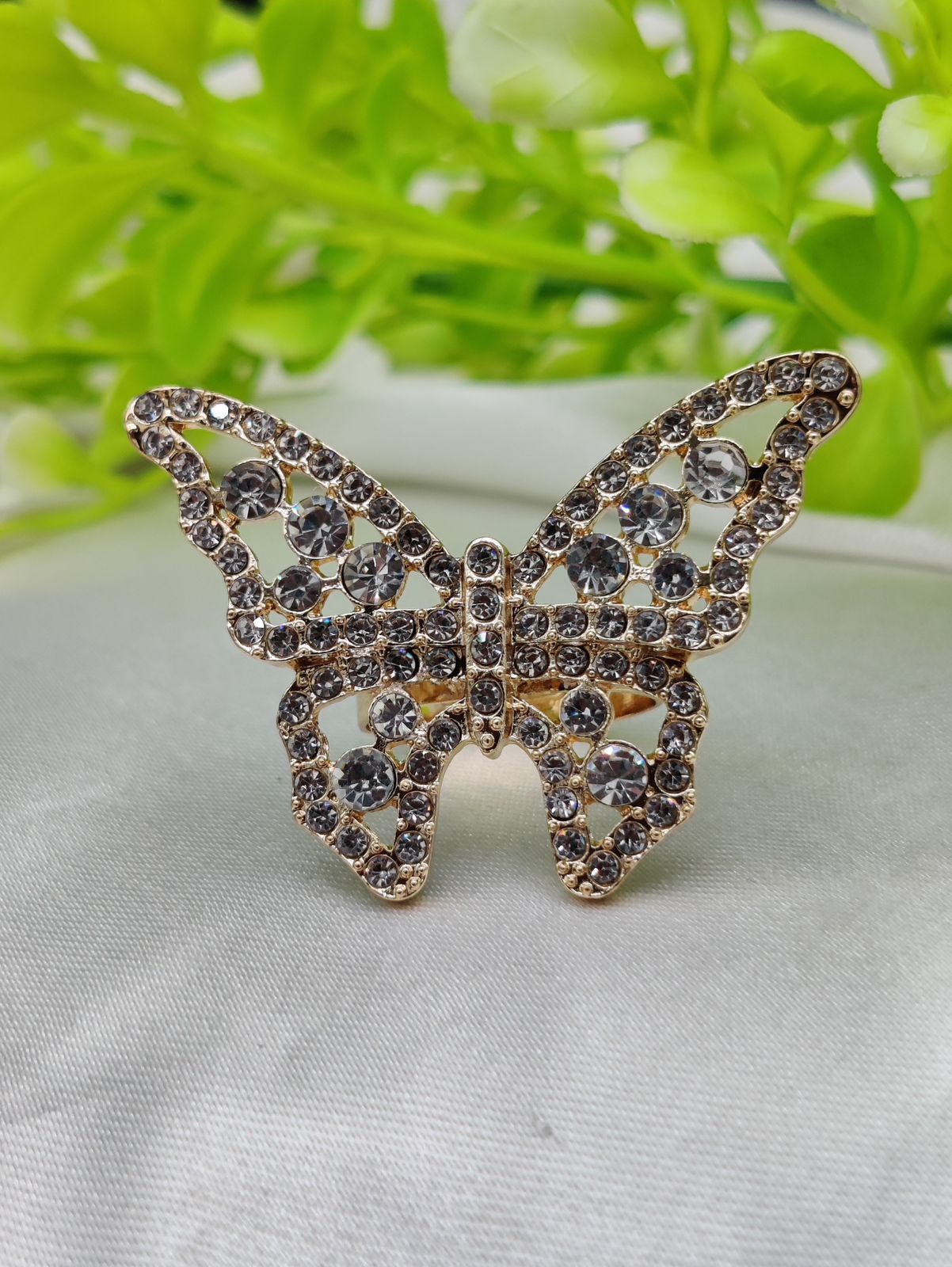 1 Piece Imported Dazzling Butterfly Crystal Ring - Embrace Elegance | Adjustable Ring | Beautiful Design For Every Occasion â?¨ | Ring For Girls | Ring For Women