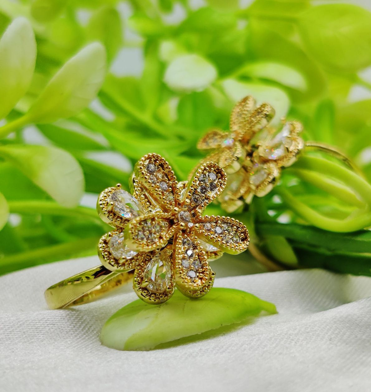 1 Piece Imported Blooming Elegance Adjustable Ring Set â?? Two Radiant Color ð??? | Luxurious Design Ring | Adjustable Ring | Ring For Girls &amp; Women â?¨