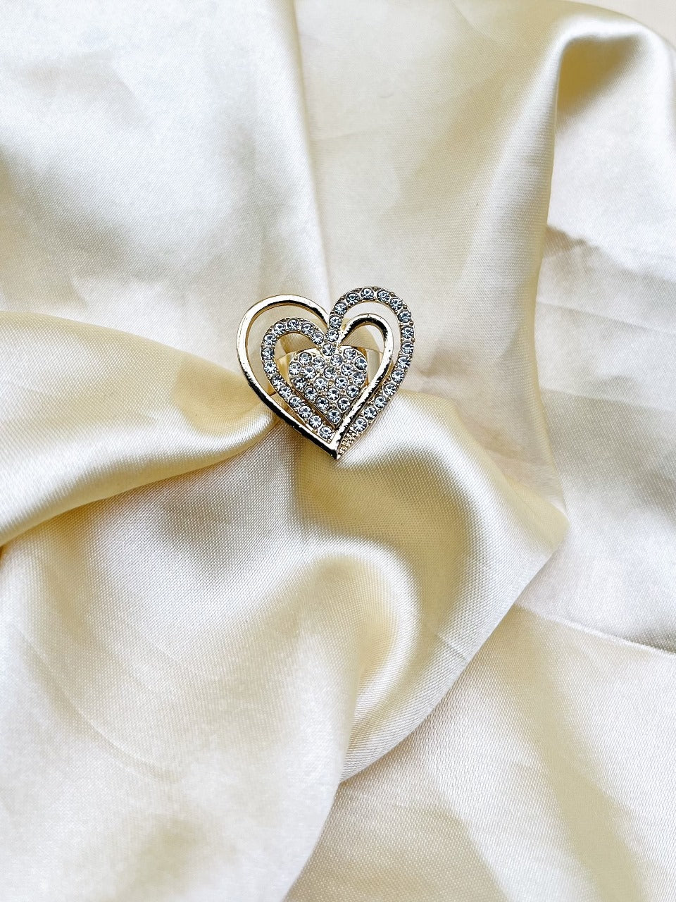 1 Piece Imported Radiant Double Heart Crystal Ring â?? A Love That Shines ð???â¤ï¸ | Best Quality Adjustable Ring | Ring For Girls &amp; Women