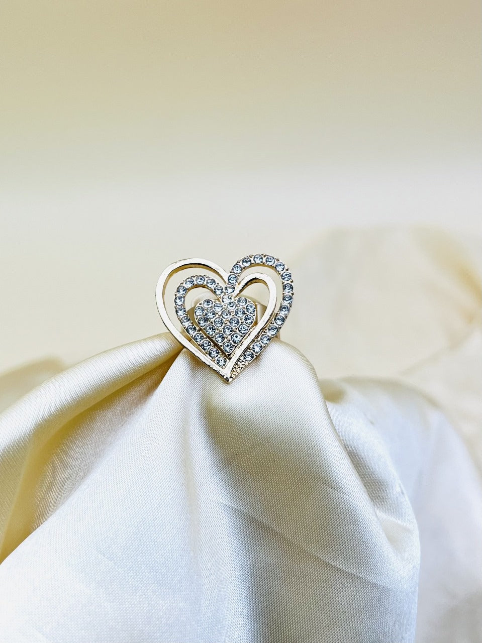 1 Piece Imported Radiant Double Heart Crystal Ring â?? A Love That Shines ð???â¤ï¸ | Best Quality Adjustable Ring | Ring For Girls &amp; Women