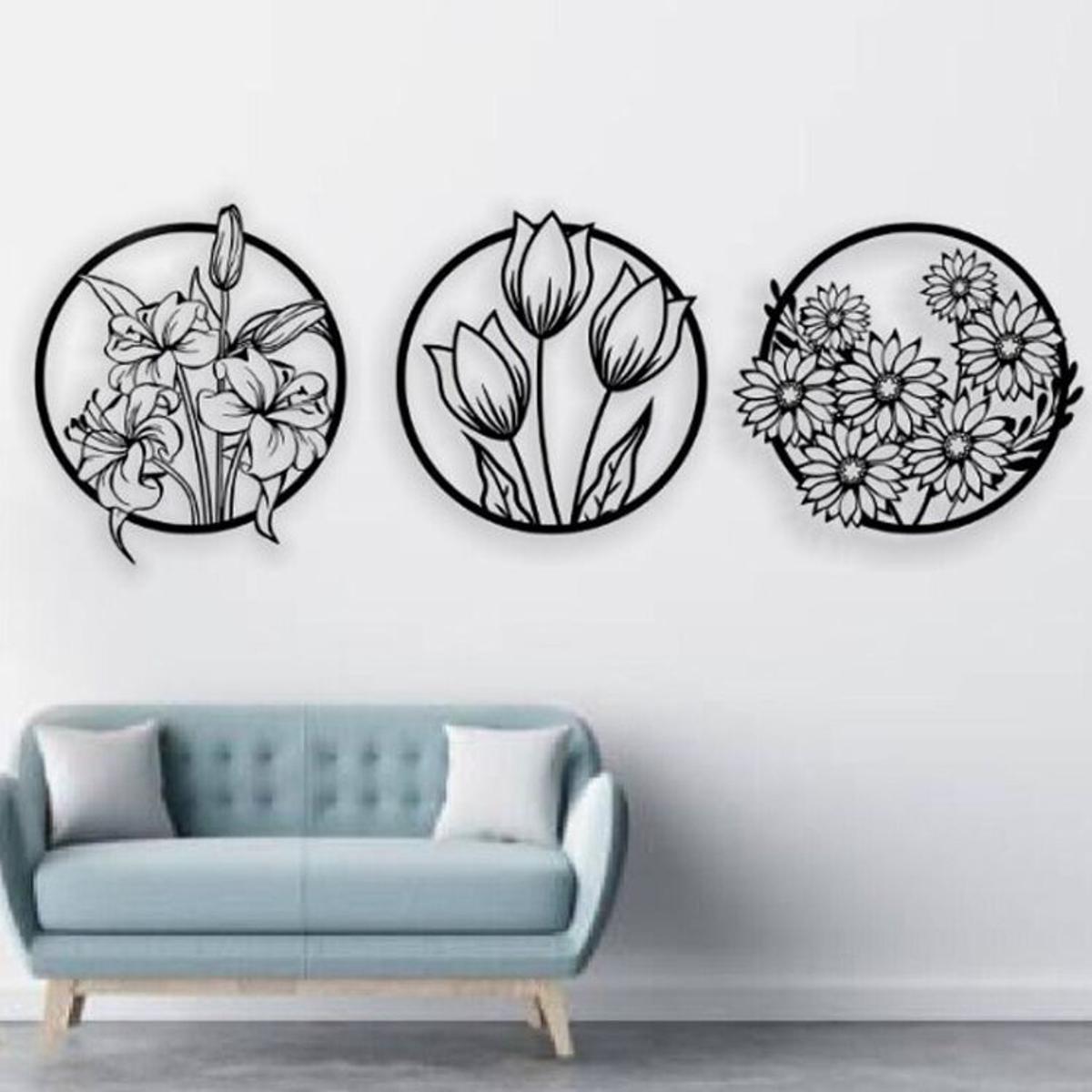 (3 pcs set )3D floral abstract Wooden Wall Art &amp; Home Decoration /  Item Home DÃ©cor Home Room &amp; Wall Decor Wall Art